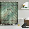 Print 3d Fabric Rustic Wood Shower Curtain Set Waterproof Bathroom Mildewproof