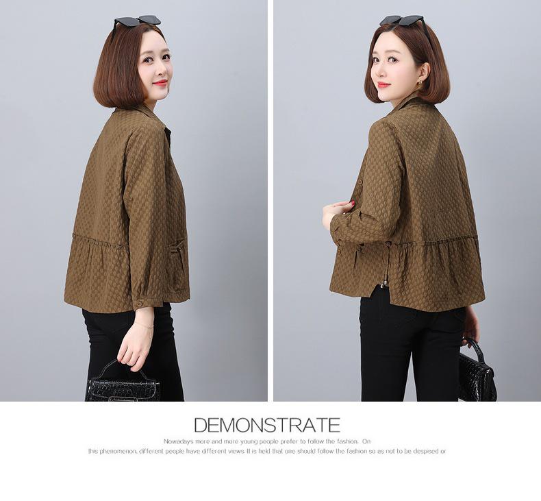 Damska koszula casual z długim rękawem na wiosnę i jesień 2024: Luźny krój, modna i elegancka bluzka petite