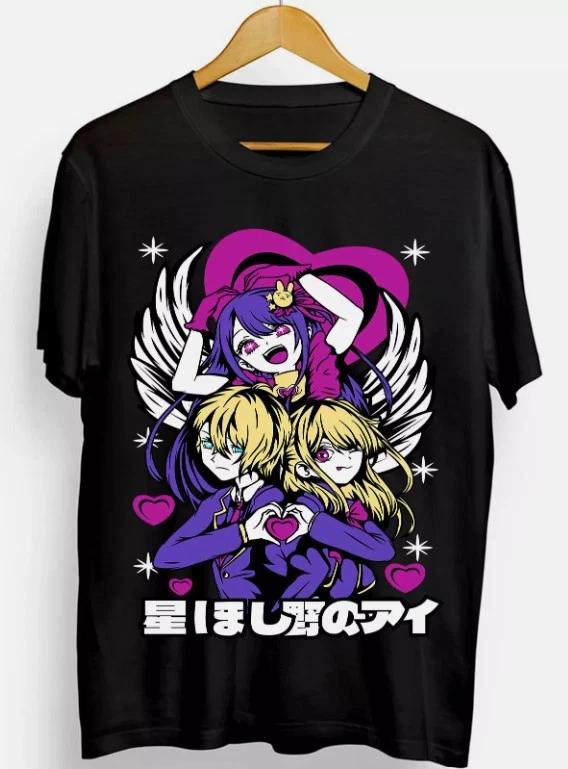 Anime Oshi No Ko Ai Hoshino Black T Shirt Size S 4XL S