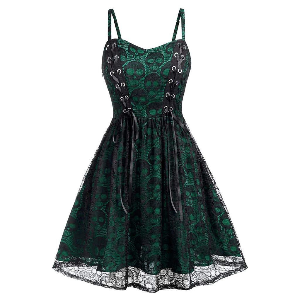 Women's Lace Mesh Halloween Sleeveless Suspender Dress
