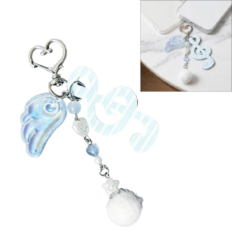 Cute Round Dot Stripe Music Note Star Keychain Acrylic Alloy Key Organiser Charm Versatile Decorative For Bag Wallet