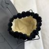 Stripe Plush Shoulder Bag Portable Commuting Handbag Polyester Furry Tote Bag  Women