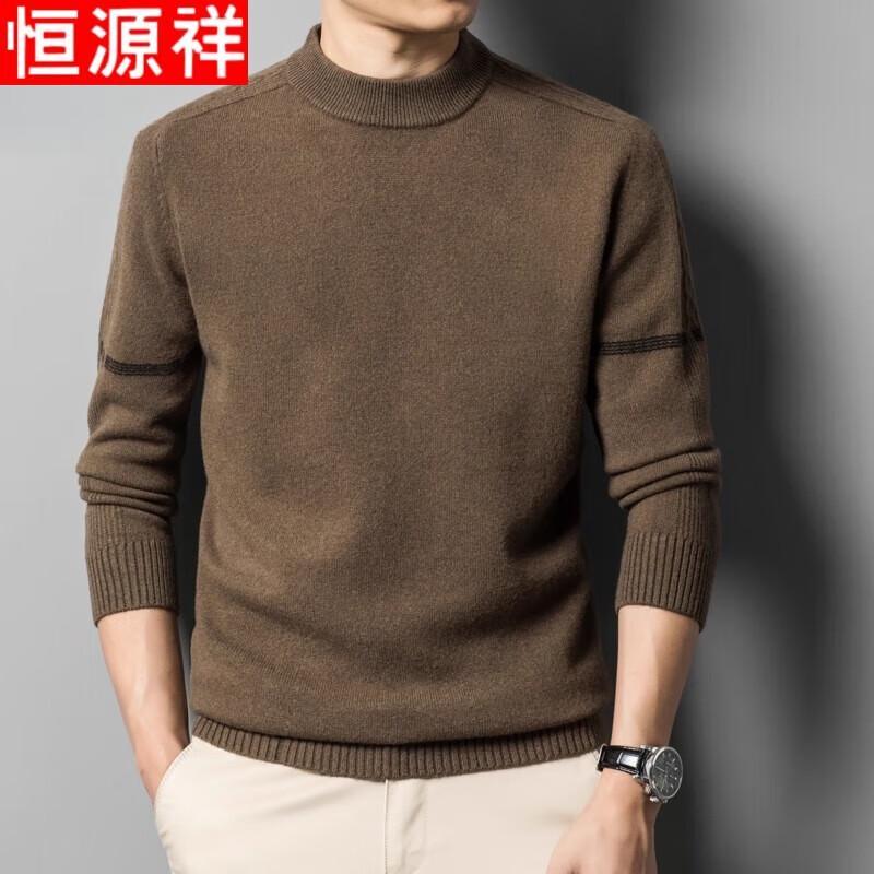 

Hengyuanxiang Men s 100% Pure Wool Half-Turtleneck Sweater 4XL