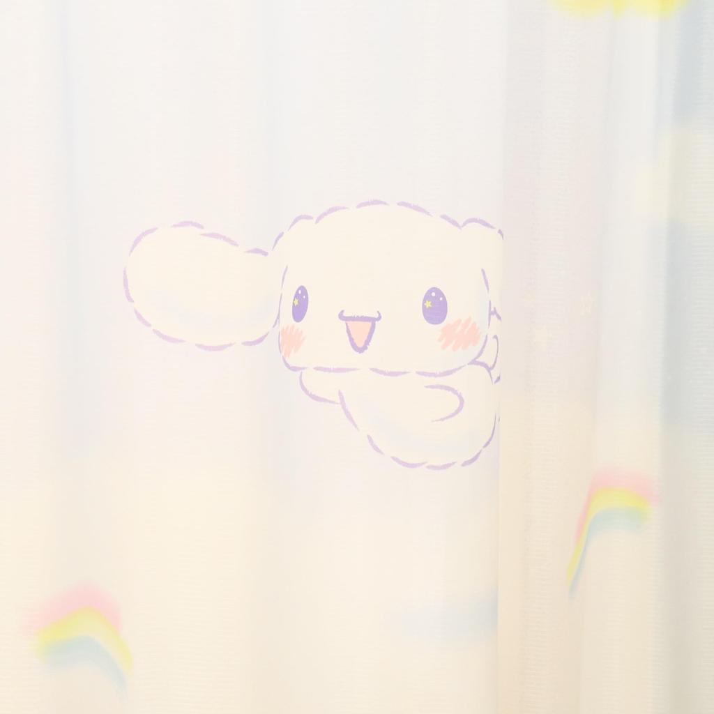 MORIPiLO Sanrio Lace Curtains Cinnamoroll Pattern Connecting Single Picture Art 100cm X Set of Cute Sanrio Cinnamon Blue Makura No Morishita (Picture