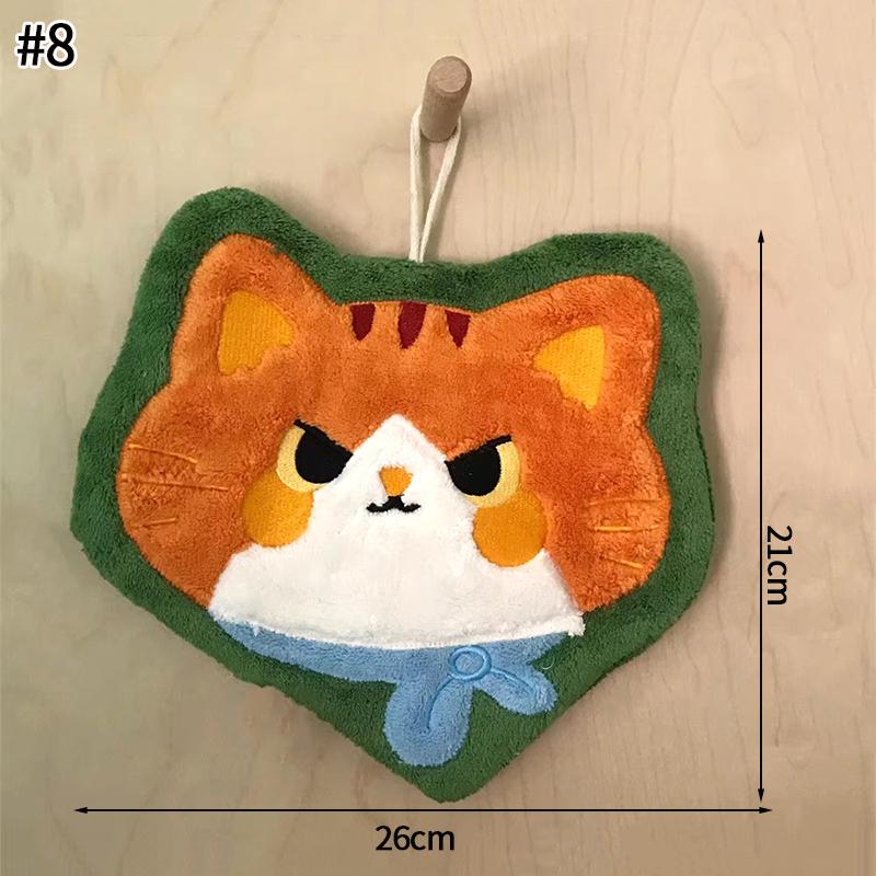 Cartoon Kawaii Kitten Hand Towel Super Absorbent Washing Hand Cloth Kitchen Bathroom Wall Hanging Towels Soft Handkerchief Rag