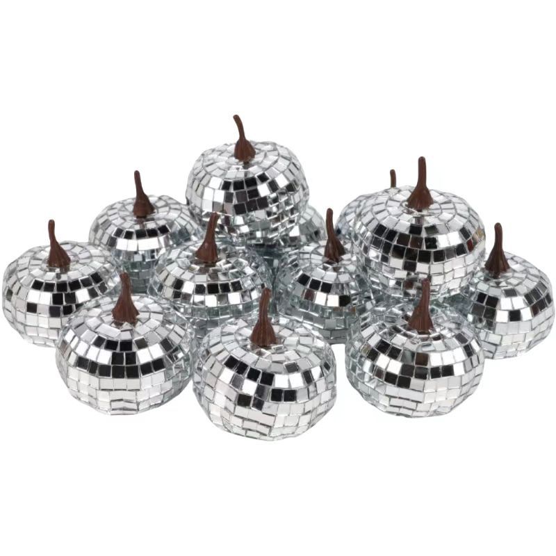 

WTEMPO Симуляция Глянцевый Набор Тыкв Модель Светоотражающая Серебристая Тыква Декоративный Элемент Хэллоуин Украшение для Стола 12pcs серебряный