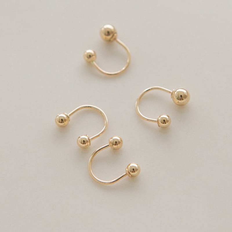 LUNNE 14k Double Ball Line Piercing (14k Gold) #PI12