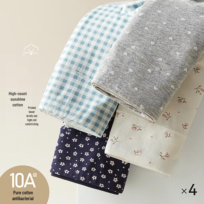 MWR Women's 10A Antibacterial Sweet Print Cotton Blend Boxer Briefs Multi-Pack