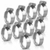 25pcs Metal Hose Pipe Clamps 16mm-70mm Cross German Hose Clamp Clips for Air Hose Water Pipe Fuel Hose 5 Sizes