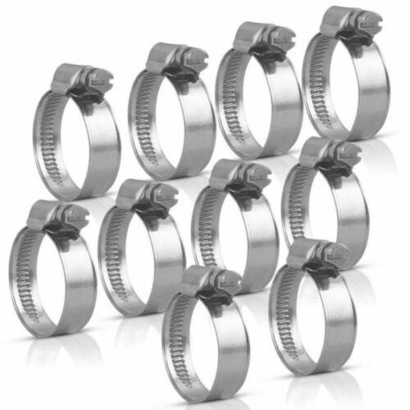 25pcs Metal Hose Pipe Clamps 16mm-70mm Cross German Hose Clamp Clips for Air Hose Water Pipe Fuel Hose 5 Sizes