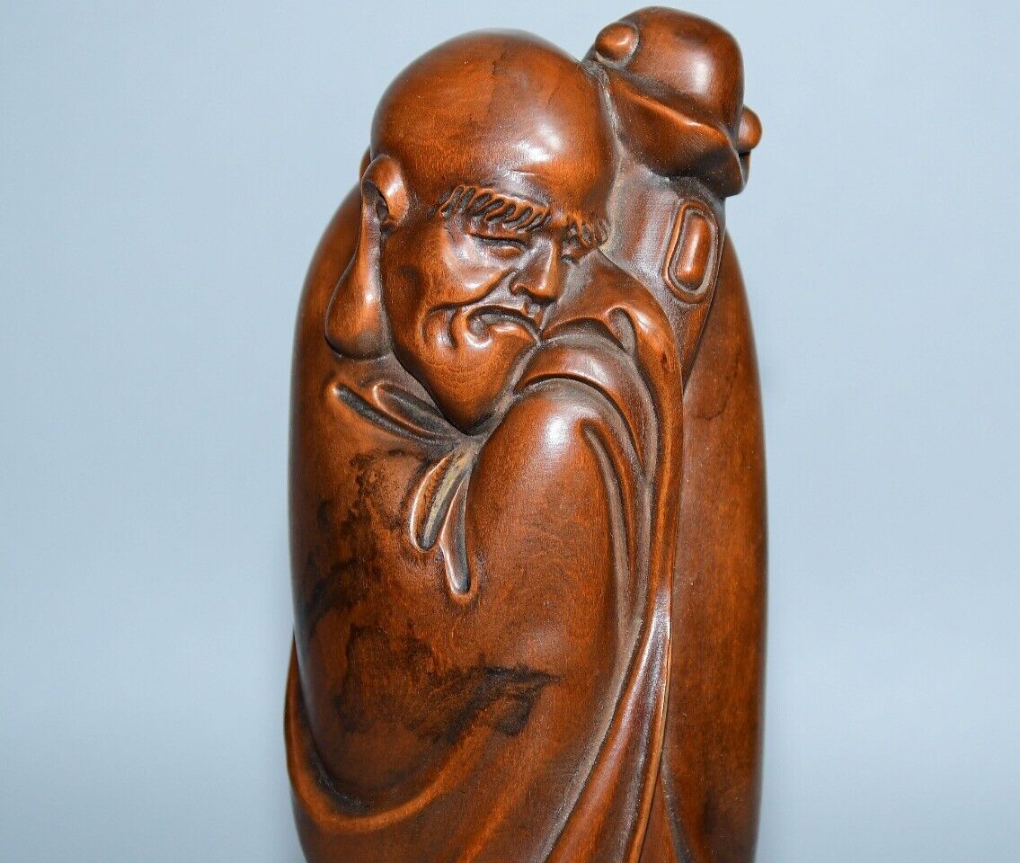 

Китайский антикварный резной из самшита Жуи Архат статуя Будды домашний декор красивые фигурки CHINA