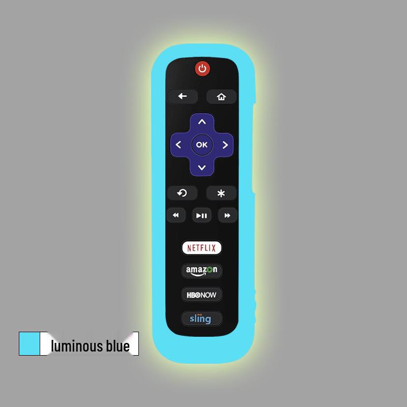 Roku TV Remote Control Luminous Anti-Slip Cover - Dirt-Resistant & Anti-Fall Sleeve