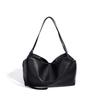 Fashion Women's Bags Versatile Simple Portable Shoulder Bag Large Capacity with Zipper Leather Commuter Tote Bag