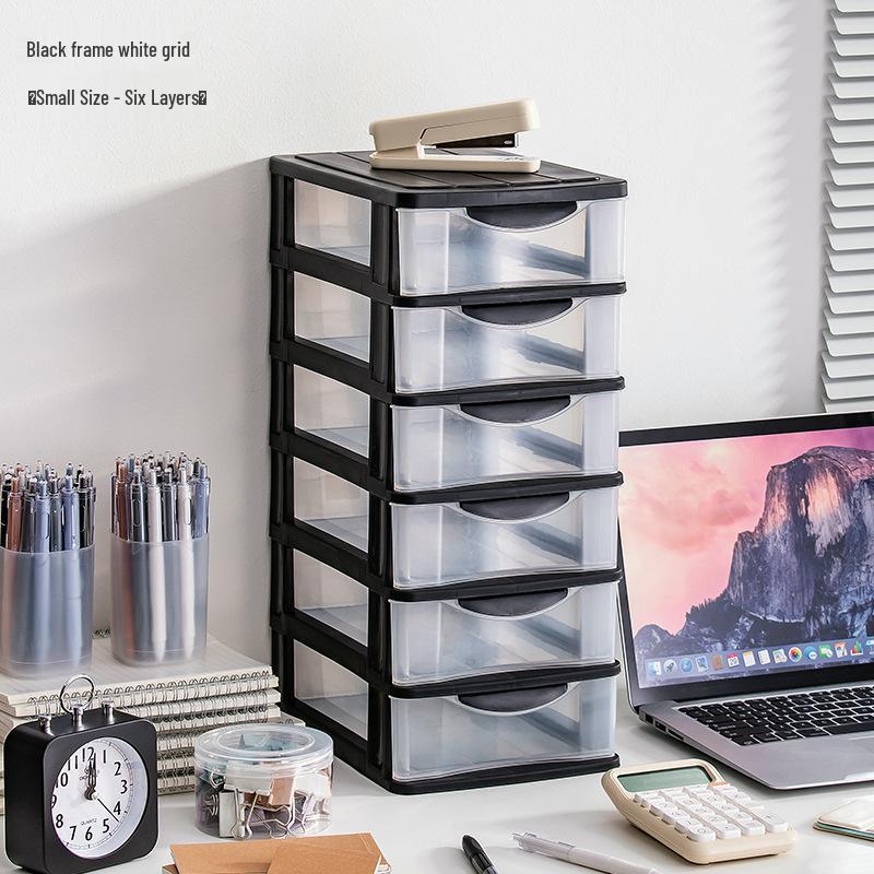 Transparent Drawer-Style Desktop Storage Box for Household Items and Cosmetics