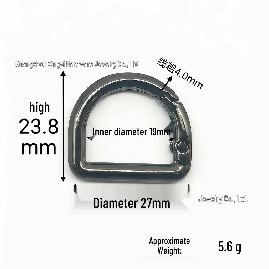 D-Shaped Ring Buckle for Bags & Clothing Accessories