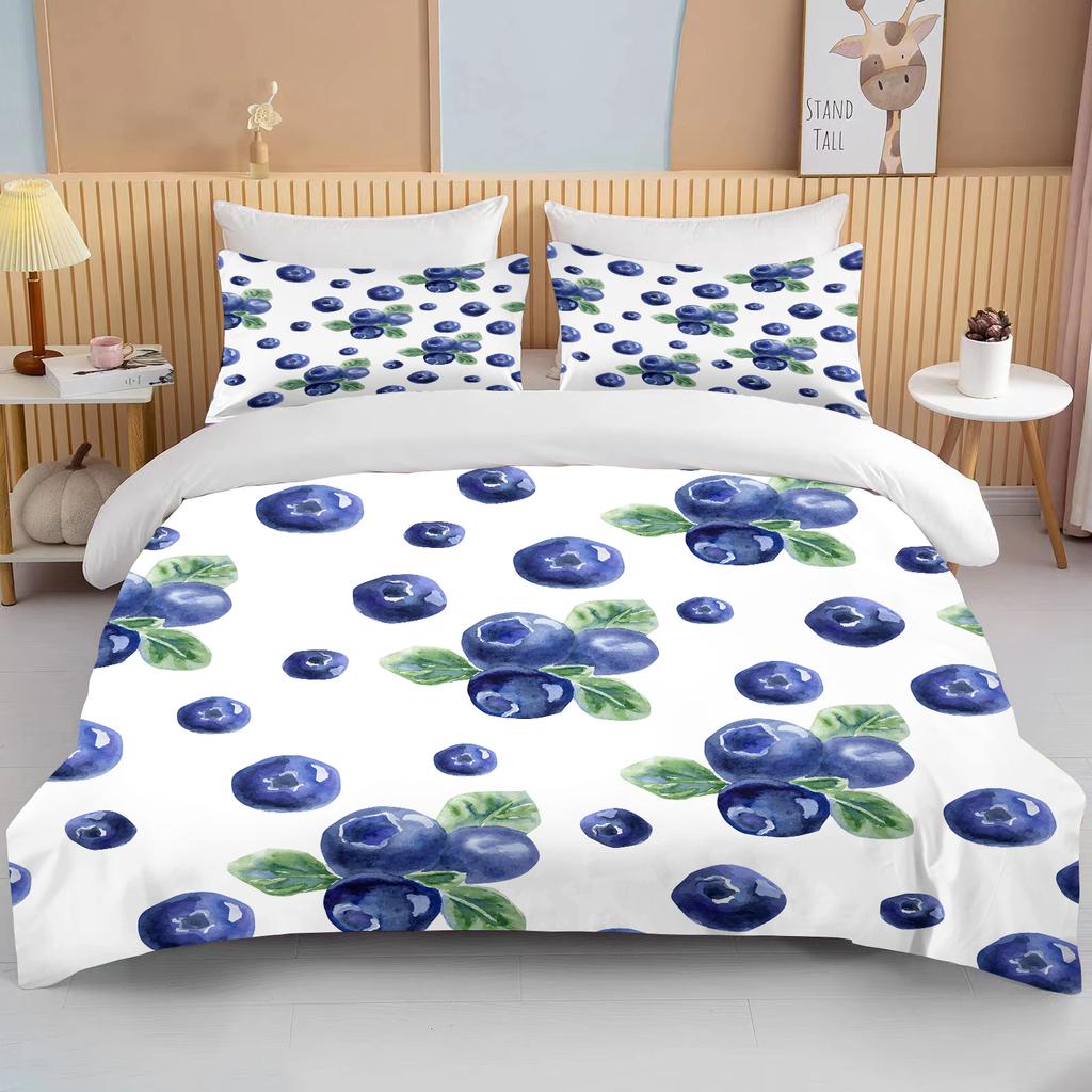 10 Sizes Fruit Pattern Bedding Three Piece Set King Size Double Bedding Set Microfiber Duvet Cover Set  Queen Duvet Cover Set
