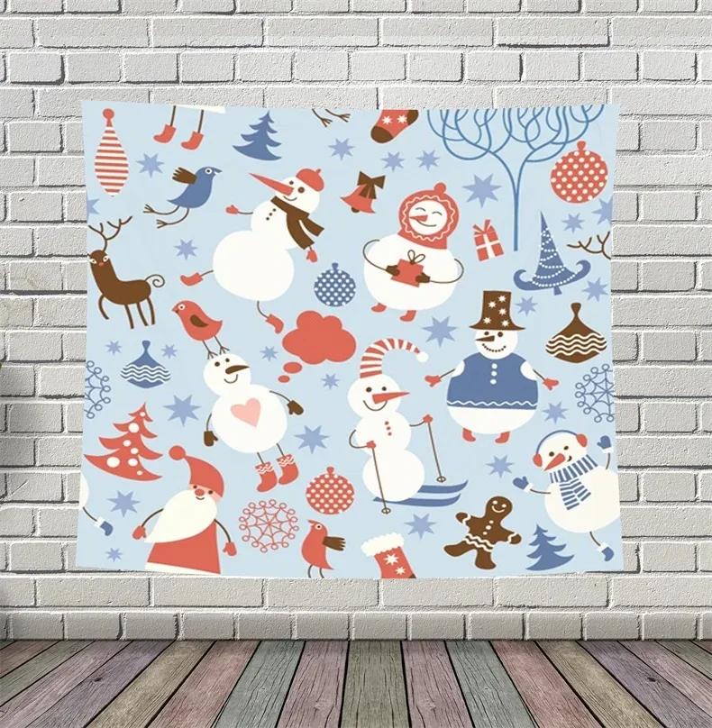 

Рождественский узор гобелен для дома, спальни, гостиной, настенное украшение Санта-Клаус 100x75cm