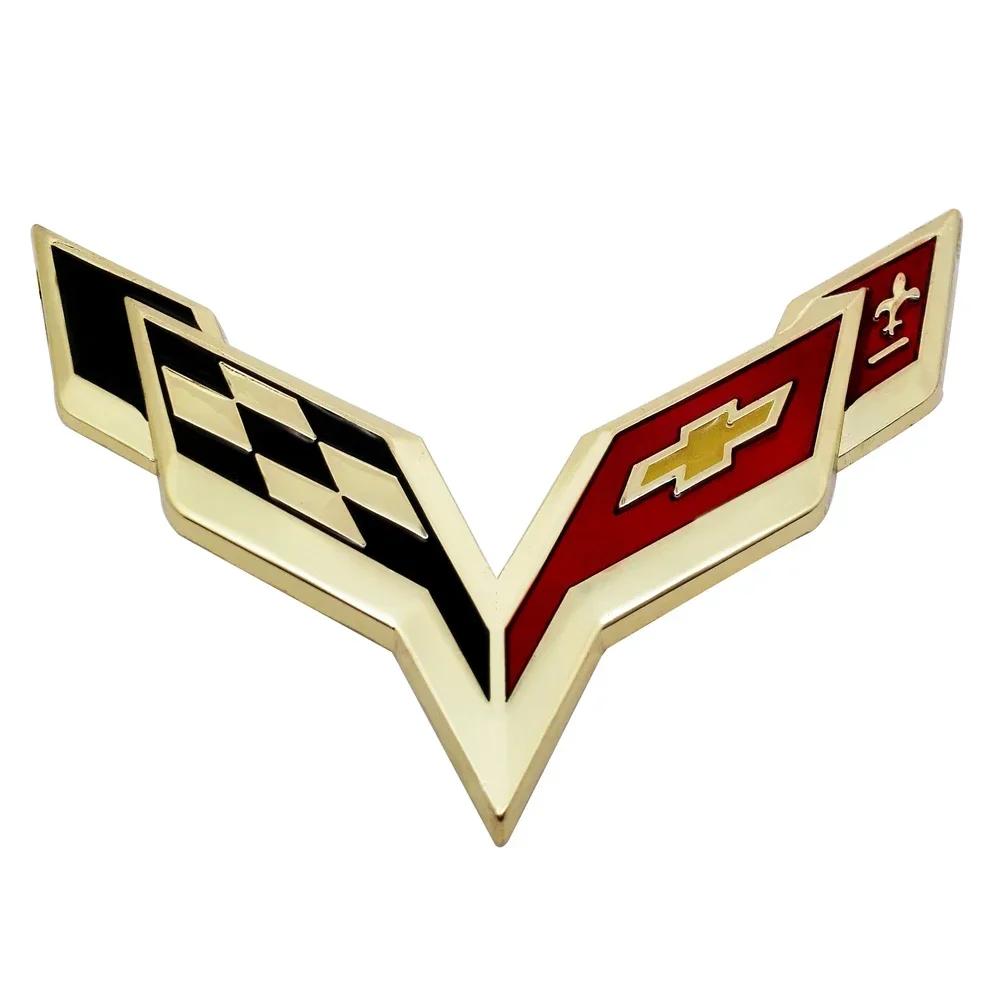 For Chevrolet Corvette 60 Years Camaro Aveo Cruze Malibu Captiva Trax Niva Captiva 3D Metal Car Fender Rear Trunk Emblem Sticker