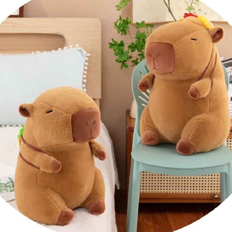 Backpack Capybara Hamburger Plush Toy Room Decoration Children Gifts Christmas