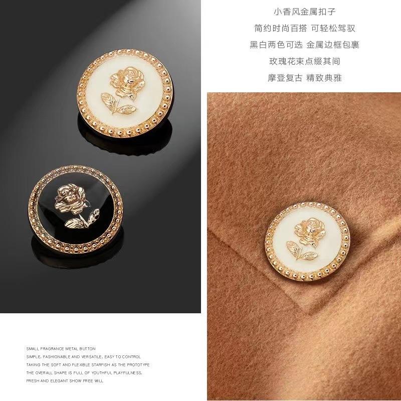 10PCS Flower Rose Gold Metal Buttons for Clothes Woman Coat Shirt Cuffs DIY Embroidery Sewing Accessories Sewing Buttons