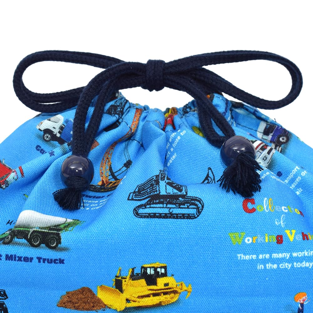 COLORFUL CANDY STYLE Drawstring Bag Medium Gusseted Lunch Bag for Boys Drawstring Bag for Kids Stylish Gusseted Cool Car Encyclopedia N3488000