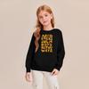 Kids' Fashion Loose-Fit Casual Long-Sleeve Christmas Print Oversized Crewneck Sweatshirt