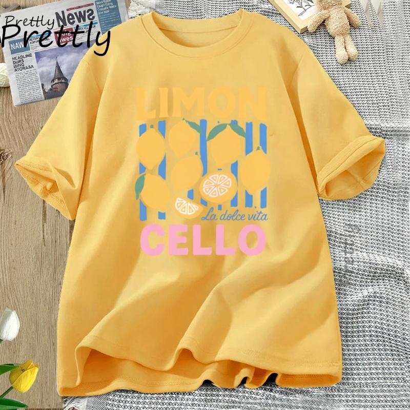 Limoncello T Shirt Summer Fuits La Dolce Vita Lemon Tee Retro Italian Summer TShirt Graphic Tee Y2k Clothes Short Sleeve Unisex