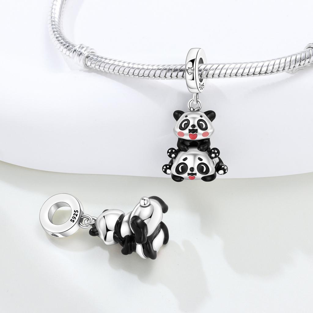 Copper Cute Panda Animals Beads Original Pendants Bracelet Charm Jewelry Party Diy Trendy Gifts