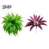 Spring Summer Seasonal Wreath Artificial Fern And Red Dracaena Plants, UV Resistant Decorative Faux Plant, Home Accents Realistic Plants for