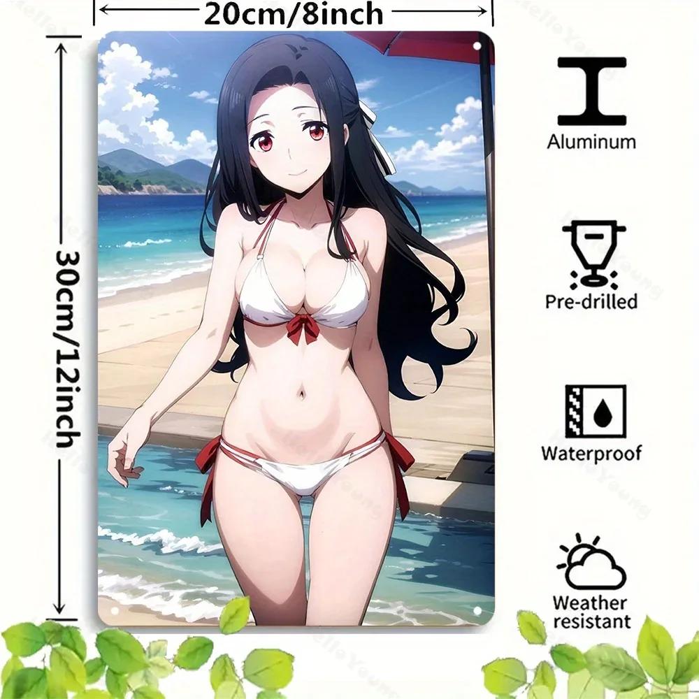 Aluminum Metal Sign of 1pc Anime Chars, Vertical Vintage Piece. A Waterproof Home Decor, Perfect As Frameless Photo Wall Display