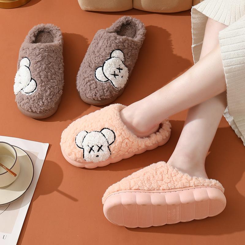 Winter cotton slippers home non-slip indoor thickened plush couple thick bottom home warm cotton mop