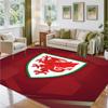 Wales Rugby Design Kristall-Samt Teppich Weiche Dekorative Matte für Schlafzimmer Eingang