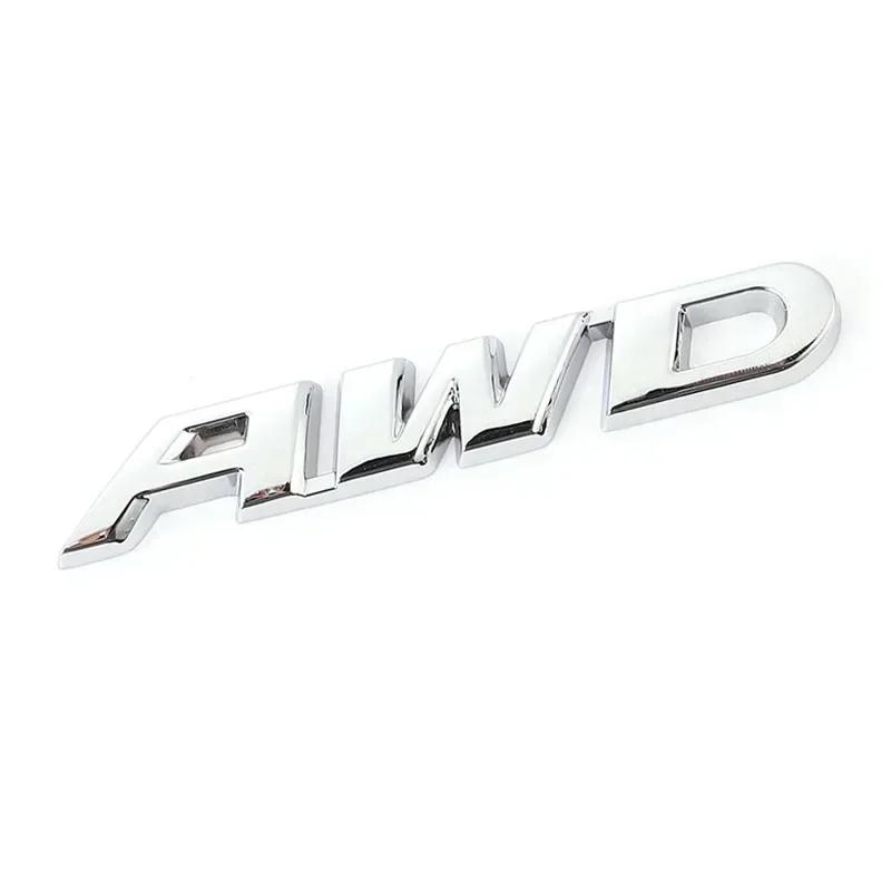 3D Metal AWD Letters Rear Trunk Fender Emblem Badge Sticker Decals For Honda CRV HRV Highlander Car Styling Accessories GI7
