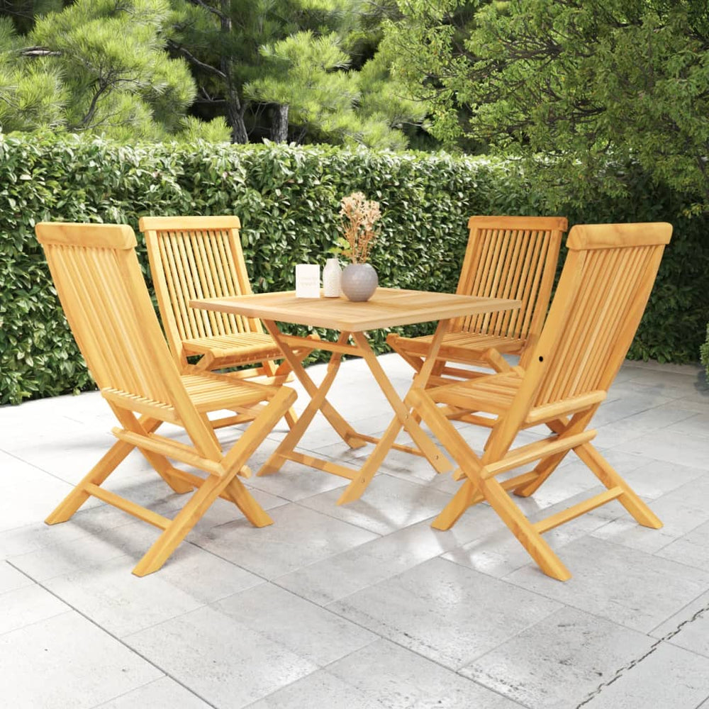 Ensemble à manger de jardin 5 pcs Bois de teck massif