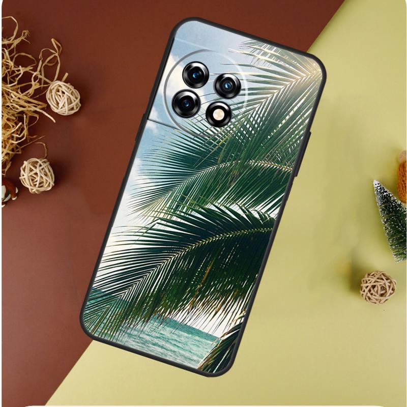 Summer Plant Palm Green Leaf Aloha For OnePlus 13 13R 12 12R 11 9 10 Pro 8T 9RT 10T 10R Nord 4 CE 2 3 Lite N20 N30 Phone Case