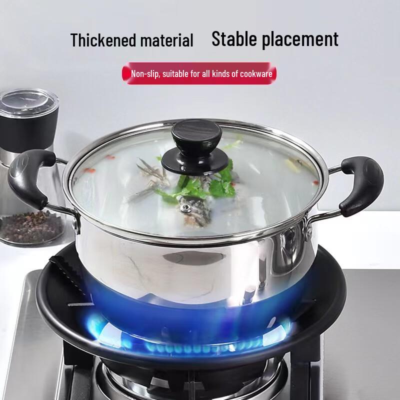 Baishengnu Enamel 8-Prong Windproof Gas Stove Wind Deflector Ring, Black (3-Pack)