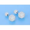 Fashion Korean Style Double Sized Rhinestone Ball 925 Pin Stud Earrings