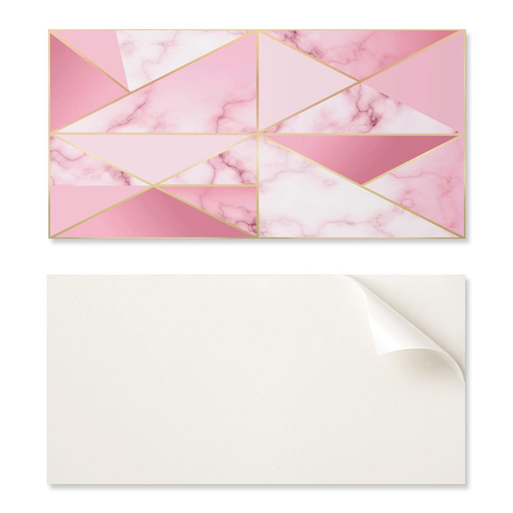 Set of Self-Adhesive PVC Tiles Geometric Patterns with Marbles 10X40X20 Cm