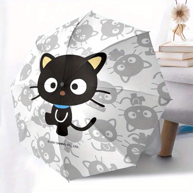1pc Black Cat Pattern Umbrella with Plastic Handle,Suitable for All Seasons Home Travel Outdoor UmbrellaSanlio349