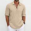 Spring and Summer Men's Solid Color Lapel Shirt Casual Fashion Long-sleeved Shirt Top