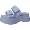 Fashion tribe Velcro blue platform sandals women's outer wear 2025 summer new non-slip beach shoes slippers