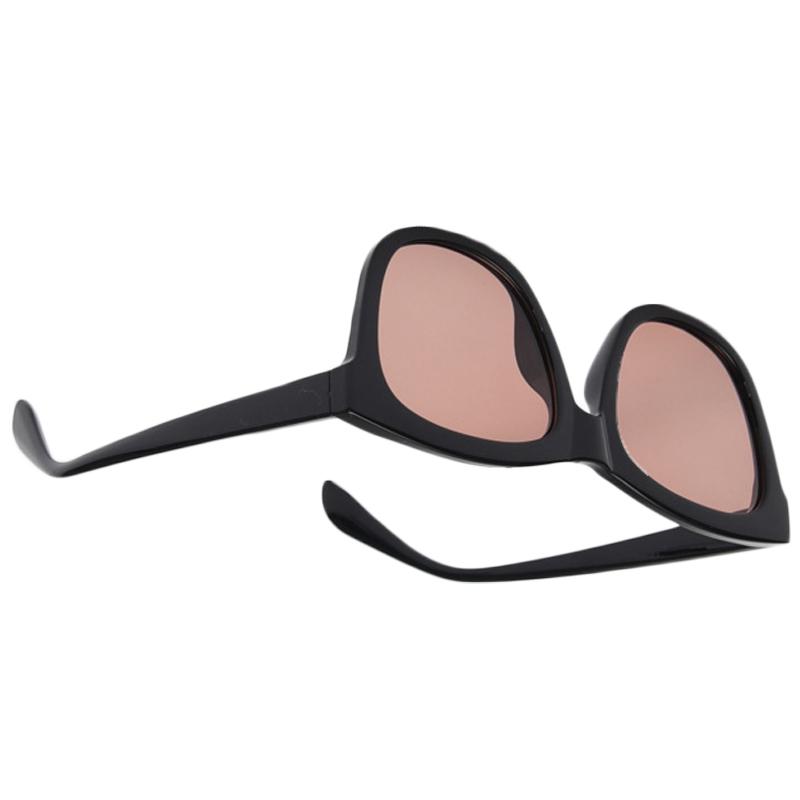 Oversized Frame Sunglasses Black Orange Lens Vintage Rectangular Sunglasses for Women Men