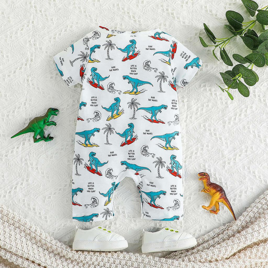 Newborn Jumpsuit Cartoon Dinosaurs Baby Rompers Baby Boy Soft Baby Clothes 3-24 Months