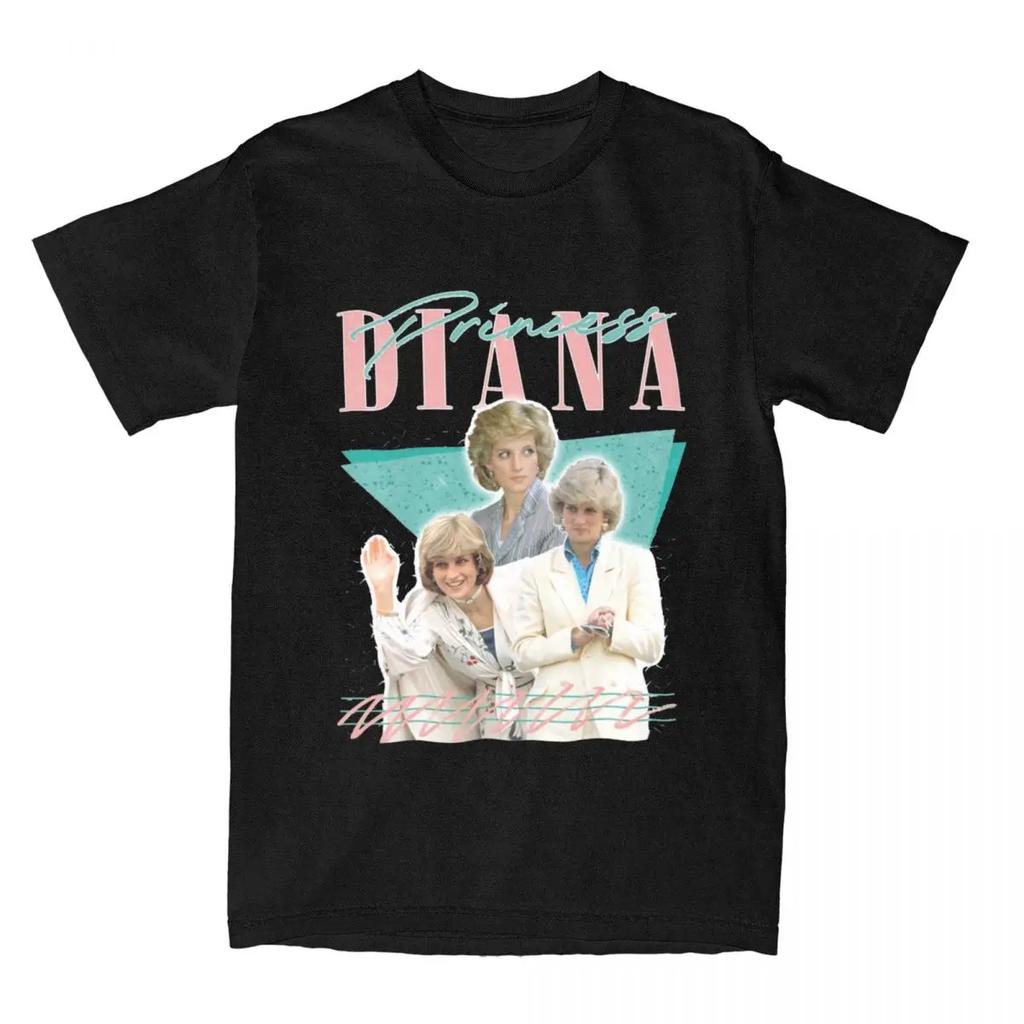 Herr Dam Prinsessan Diana T-shirt Accessoarer Vintage Ren Bomull T-shirt Tee Kläder Plus Storlek