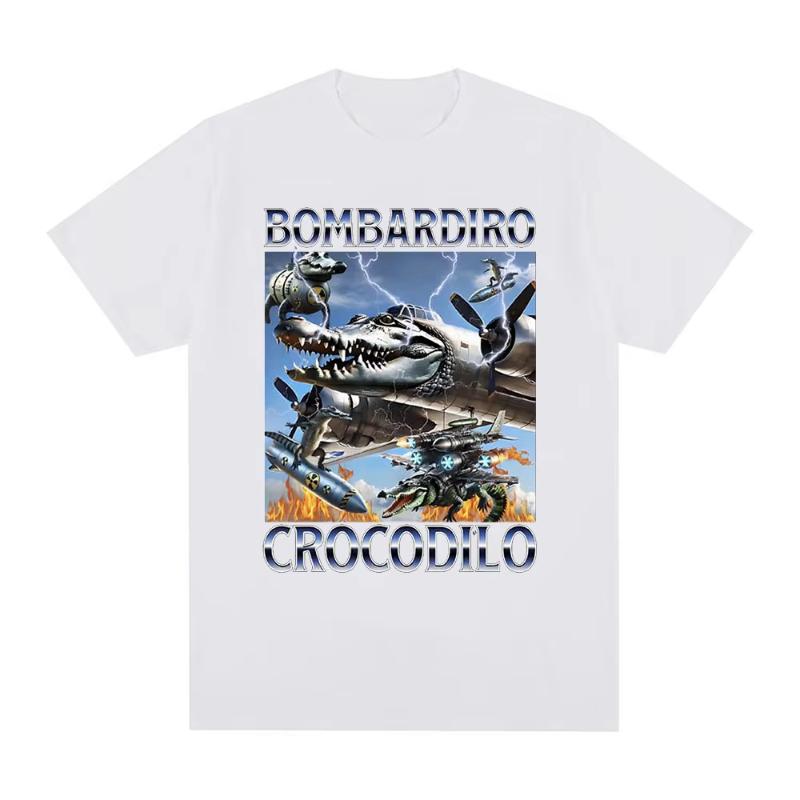 

Bombardiro Crocodilo Crocodile Plane Bomber Funny Meme T-shirt Men s Women Casual Cotton Short Sleeve T Shirts Comfort T-shir... S разноцветный