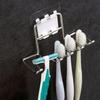 Wall Mounted Toothbrush Holder Stainless Steel Bathroom Organize Tooth Brush Shelf Toothpaste Razor Organizers Stand Accessories