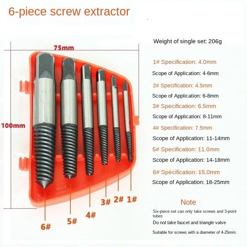 

4-точечный 6-точечный кран, треугольный клапан, водопроводная труба, гаечный ключ для сломанной шпильки, набор 5/6/8 предметов, экстрактор сломанной проволоки