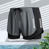 Pantaloncini da bagno da uomo Slim Fit Doppi strati Quick Dry Conservatore traspirante Nuoto con coulisse Elastico in vita Costume da bagno Pantaloncini da jogging per sport acquatici