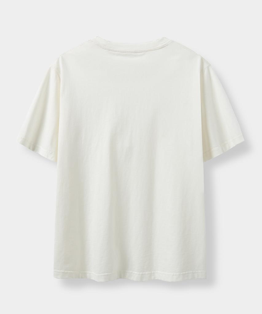 Yujen Antique Small Logo Short Sleeve T-Shirt_Ivory