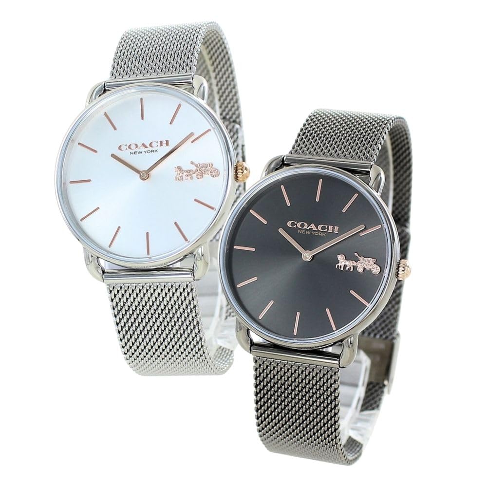 

Пара годинників Коробка для зберігання годинників Elliott Same Size Pair Watch Unisex Slim Thin Stainless Steel Bracelet Silver Gray 1450438214504385 [Coach] Чоловіки Жінки
